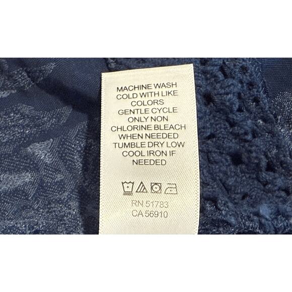 Maurices Blue Floral Peasant Top Size 3X Crochet Career Boho - Picture 12 of 12